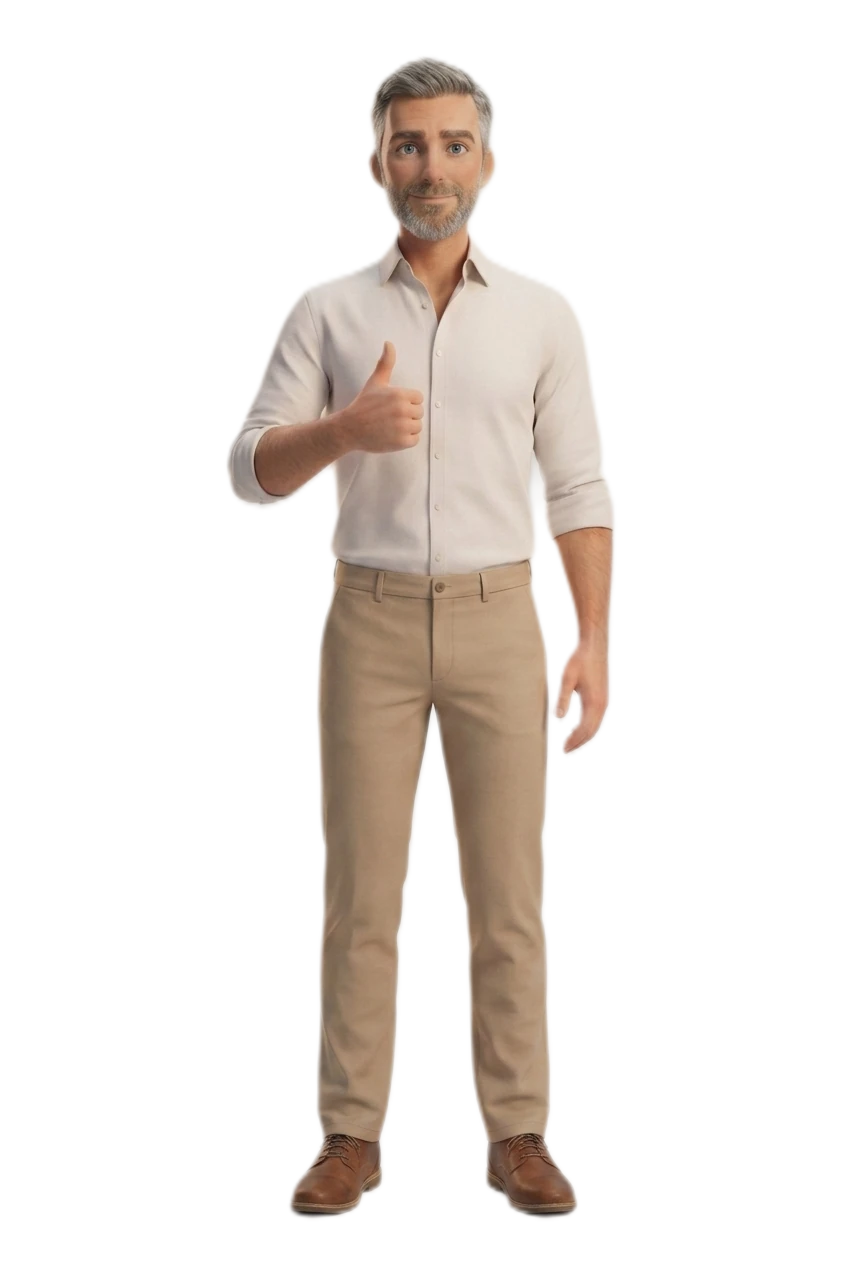Mister Best giving his signature thumbs-up